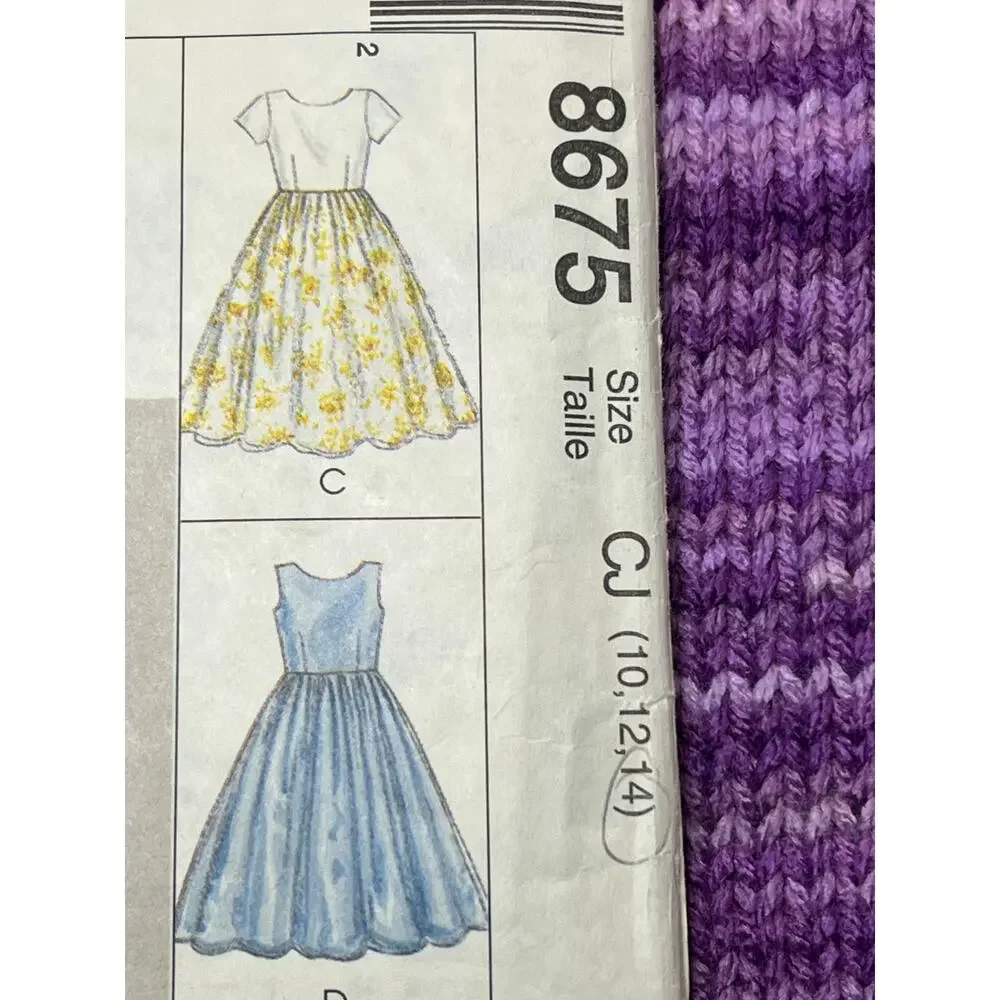 McCalls 8675 sewing pattern girls dress princess dress size 10 12 14
